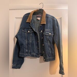 Vintage- Denim Jacket with Tan Corduroy Collar! BREAKER JEANS!